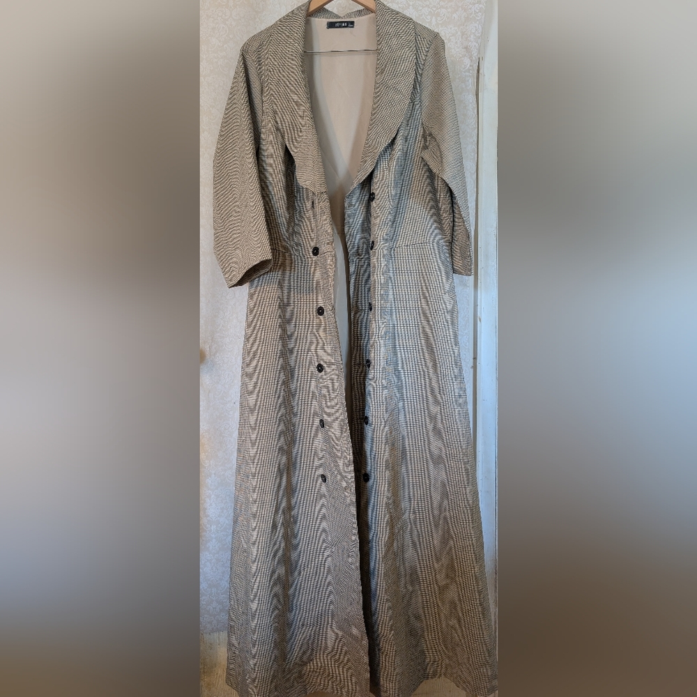 eShakti Full Length Plaid Coat Sz.2X-22W - Picture 3 of 17